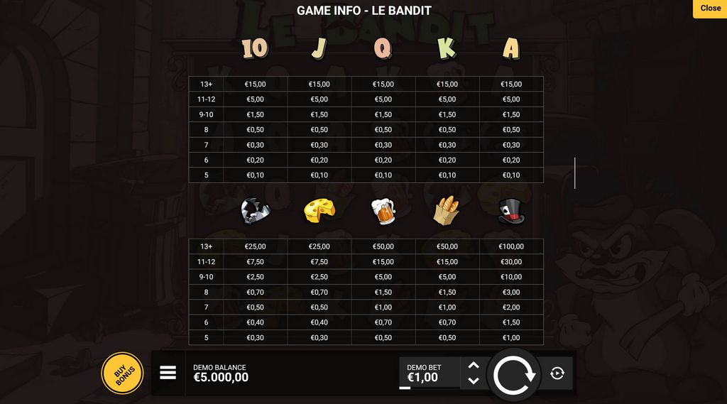 Play Le Bandit Demo free of charge